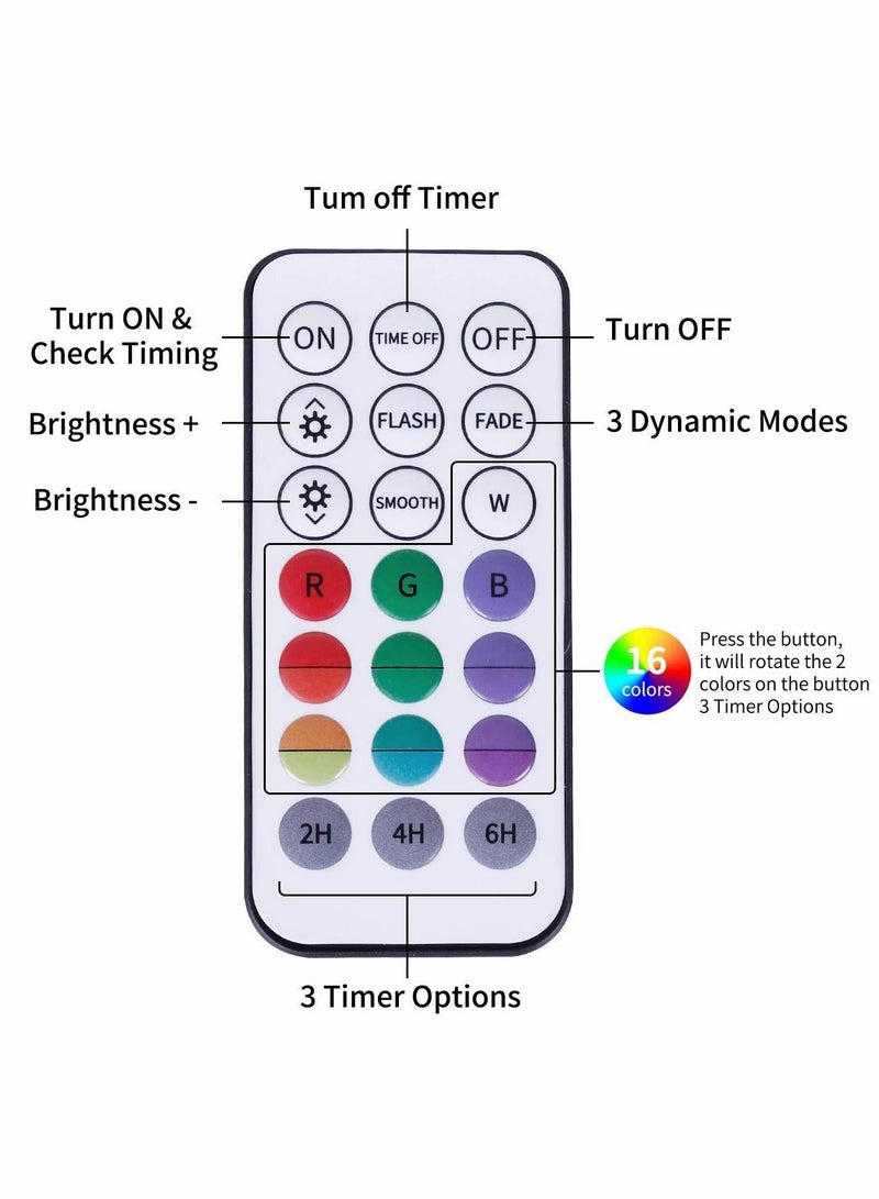 XiuWoo Submersible LED Lights with Strong Magnet, Suction Cup, RF Remote, 13 Underwater Led Pool IP68 Waterproof, Battery Operated Pond Light for Bathtub, Shower, Hot Tub, Party - Image 5