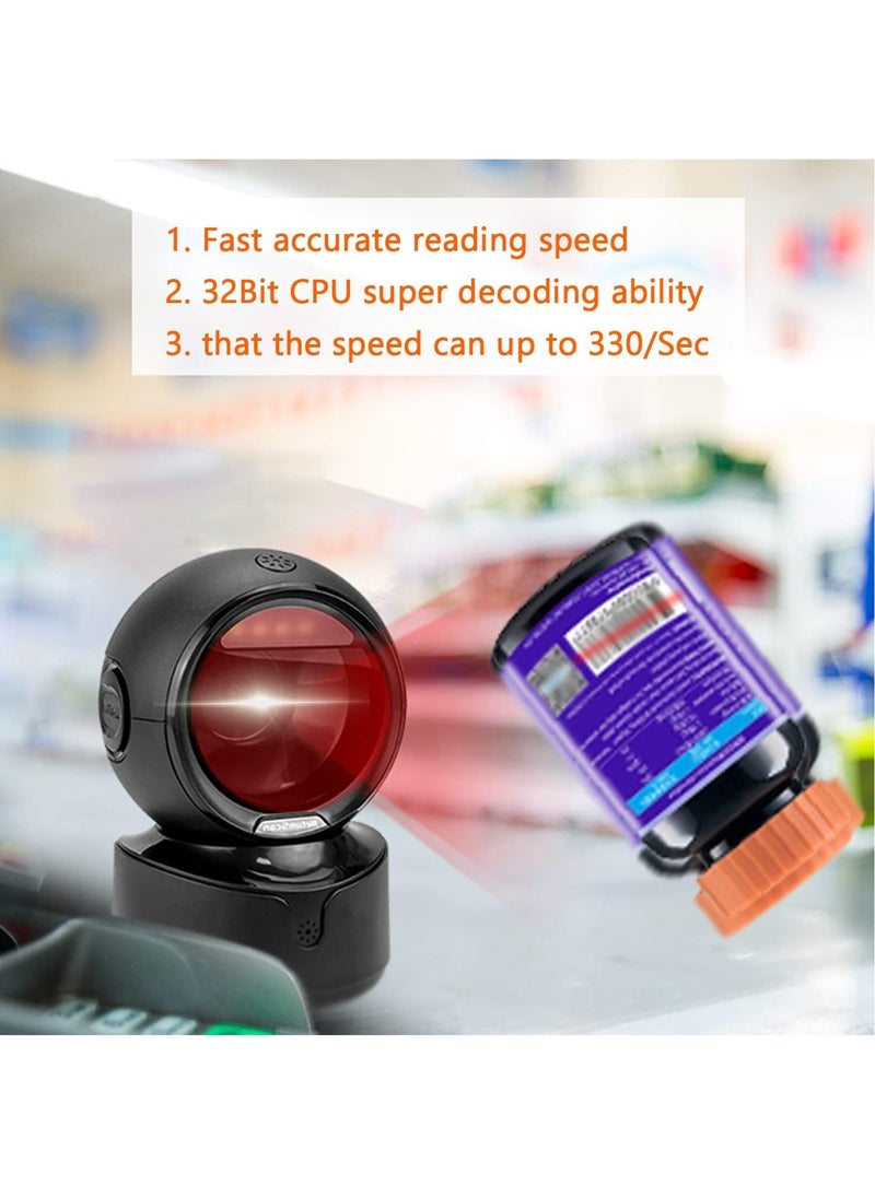 NETUM Automatic Omnidirectional Desktop Barcode Scanner, Hands-Free USB Wired QR Barcode Reader, 1D 2D Bar Code Image Sensing for Warehouse, Supermarket, Retail Store, Bookstore Pos System  - Image 5