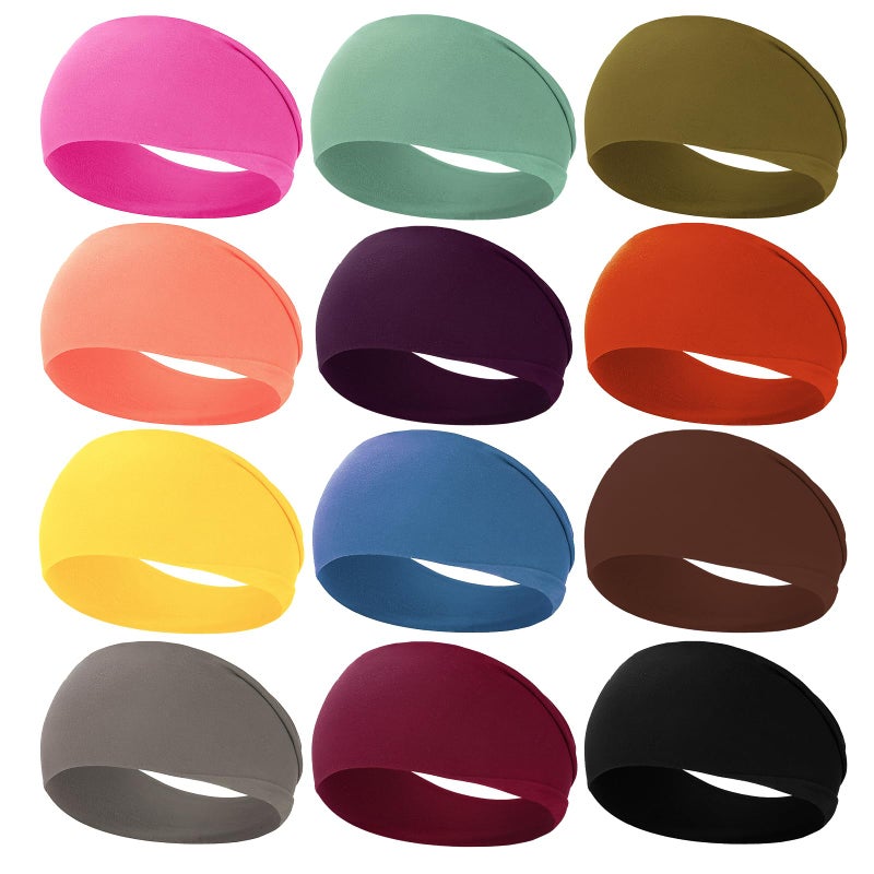 RITOPER Women's Workout Wide Headbands - Non Slip, Super Soft Yoga Running Exercise Bands, Elastic Sweat and Hair Wraps - Image 1