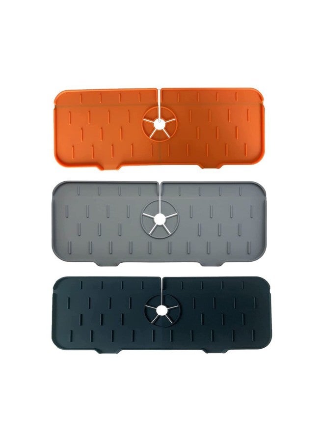 Hot Silicone Sink Anti-spill Draining Mat Faucet Splash-proof Water Mat Kitchen Bathroom Absorbent Mat-Color:120g Black Splash-proof Water Mat Opp Bag  - Image 4