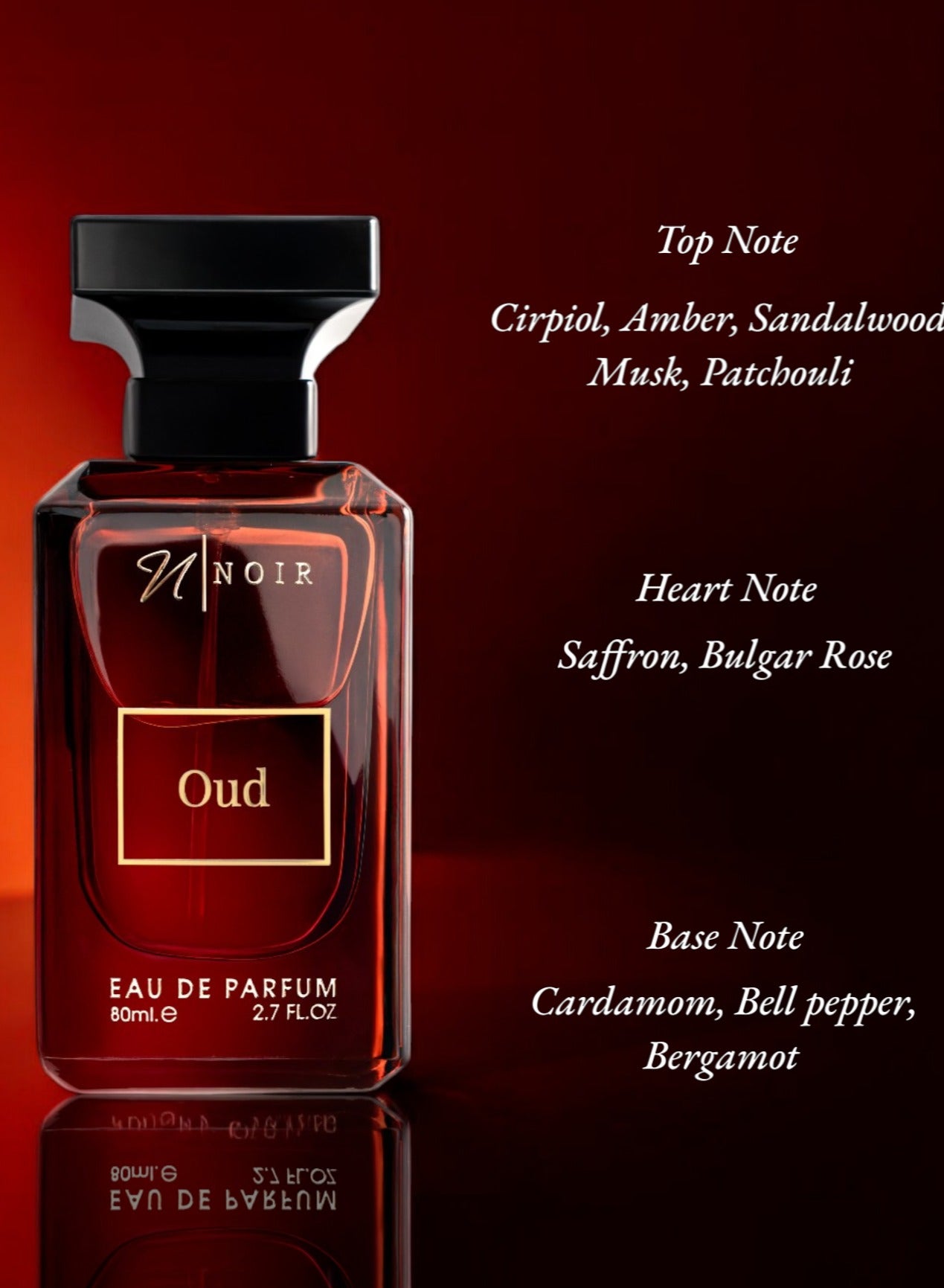 noir Oud EDP Perfume for Men, Deep Oud & Amber Blend with Spices and Rose, Long Lasting Men's Perfume 80ml 80ml image 3