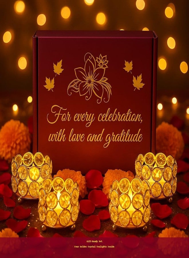 CentraLit علبة هدايا سنتراليت، حامل شموع كريستالي، حامل شموع صغيرة لتزيين المنزل، أضواء زينة ديوالي، قطع مركزية لتزيين طاولات حفلات الزفاف والمنزل (علبة هدايا واحدة) - Image 3