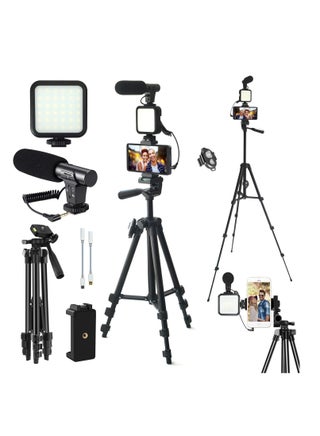 YouTube Video Recording Kit for Beginners – Complete Vlogging Setup with 18" LED Ring Light, Tripod, Microphone, Phone Holder, and Remote Control – Ideal for Vloggers, Streamers, and Content Creators - pzsku/Z6A4D606CCB8586262854Z/45/_/1738068500/503b0782-c05d-4c17-8712-28117cbf68ef