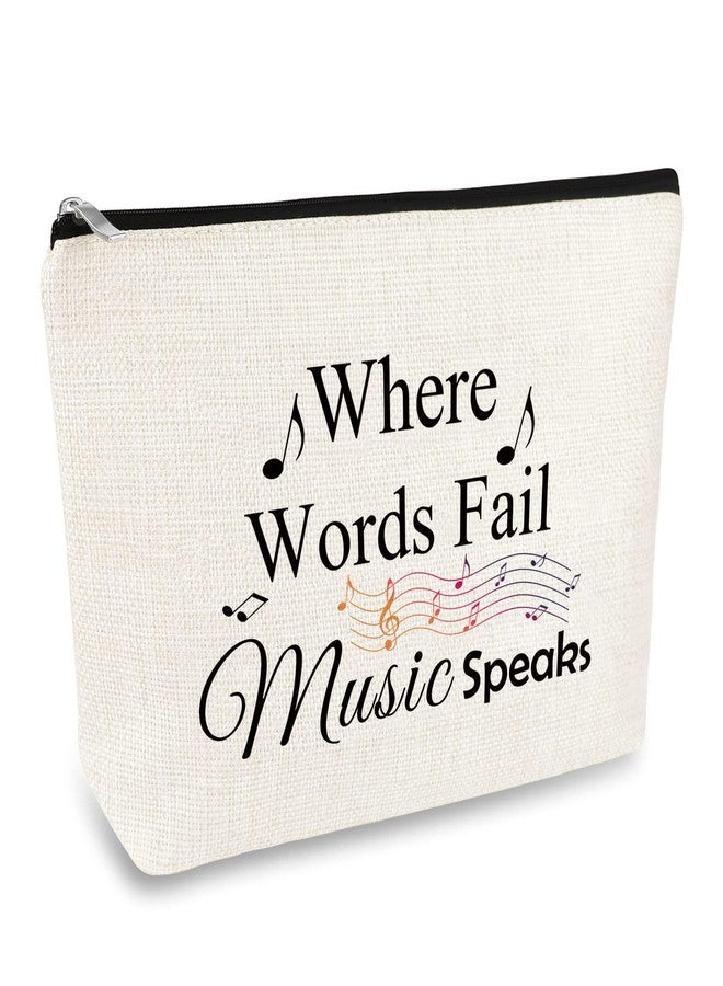 Mikela Music Gift for Women Makeup Bag Musical Lover Gifts Cosmetic Bag Music Teacher Appreciation Thank You Gift Christmas Birthday Gifts for Musical Teacher Student Musicians Travel Toiletry Bags - Image 1