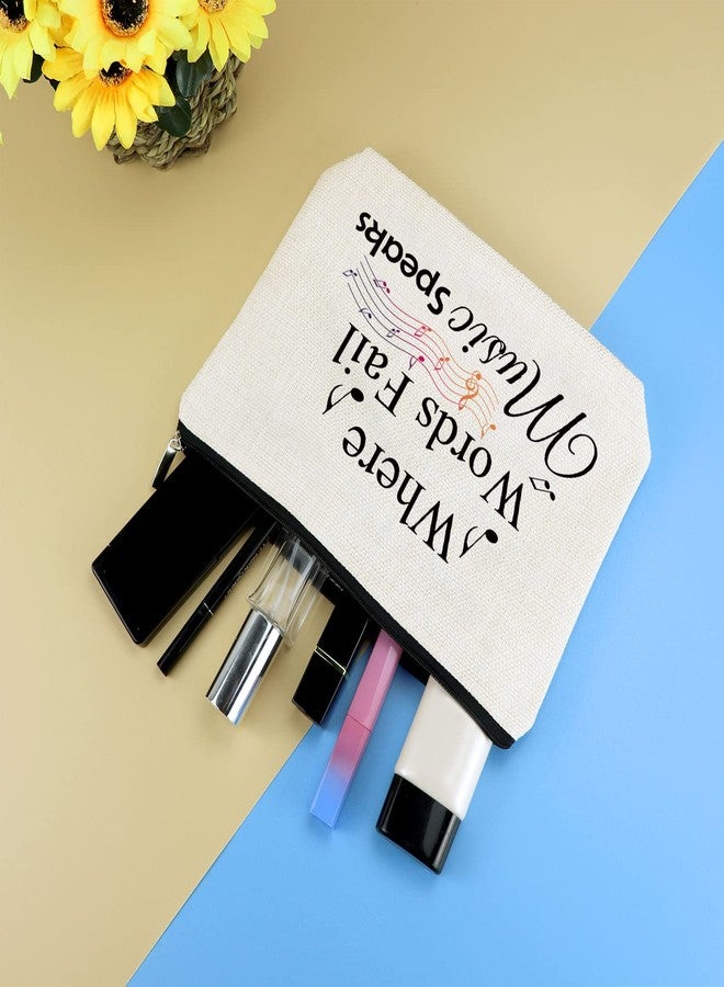 Mikela Music Gift for Women Makeup Bag Musical Lover Gifts Cosmetic Bag Music Teacher Appreciation Thank You Gift Christmas Birthday Gifts for Musical Teacher Student Musicians Travel Toiletry Bags - Image 4