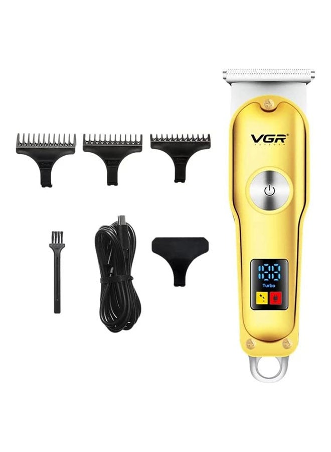 VGR V-290 Professional Electric Rechargeable LED Display Best Hair Trimmer Gold/Silver - Image 5