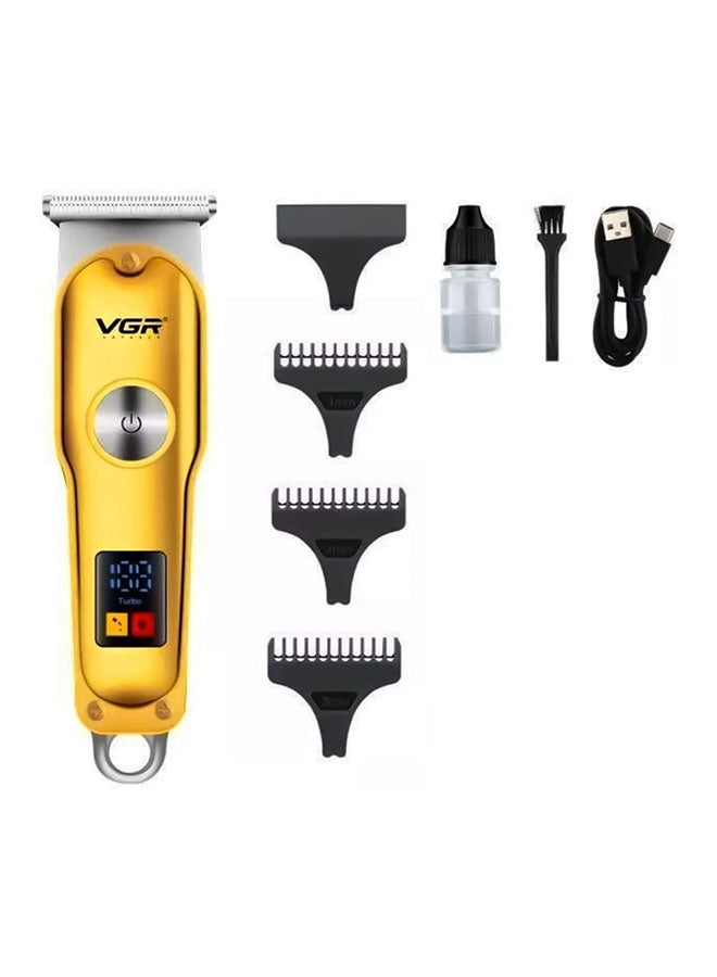 VGR V-290 Professional Electric Rechargeable LED Display Best Hair Trimmer Gold/Silver - Image 4