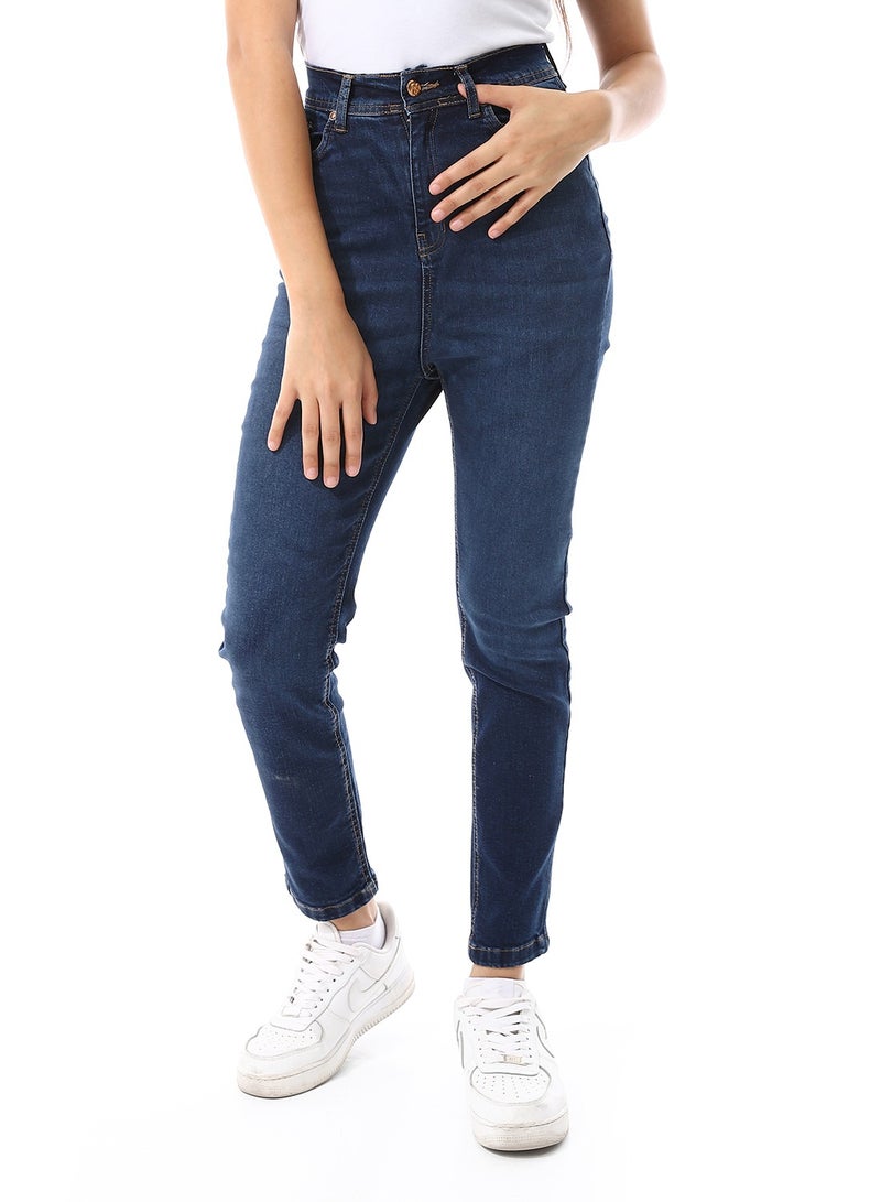 Andora Traditional Five Pockets Skinny Jeans Pants_ Navy Blue - Image 1