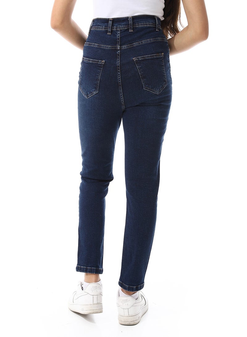 Andora Traditional Five Pockets Skinny Jeans Pants_ Navy Blue - Image 3
