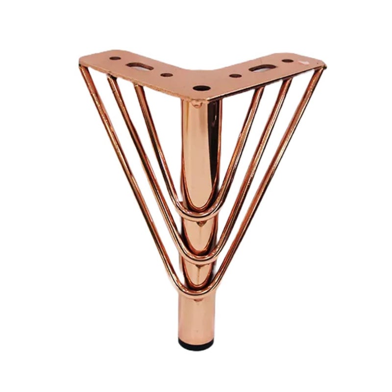 Wooden City Rose Gold Finish Multipin Durable Replacement Sofa Paya Modern Rustproof Sturdy Furniture Legs for Home Office 6 Inch Metal Sofa Legs Pack of 16 - Image 1
