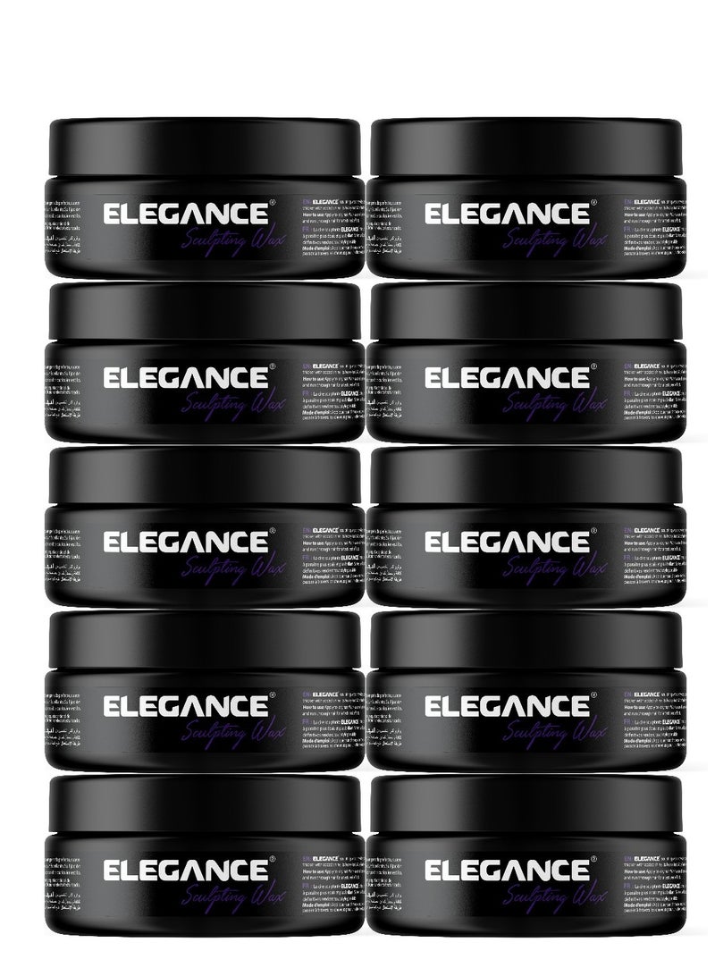 Elegance شمع تشكيل الأناقة 140 مل - عبوة من 10 | تثبيت قوي جداً، غني بفيتامين E، لمسة لامعة - Image 1