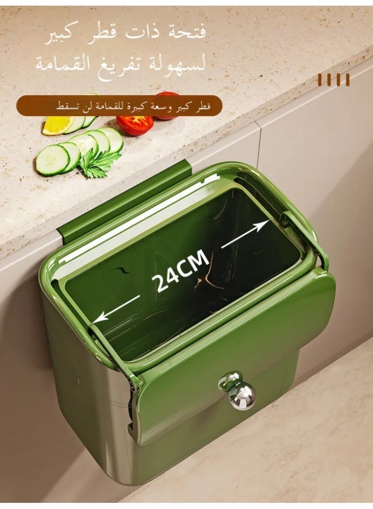 Press Lid Household Trash Can, Large Capacity Sealed Waste Bin for Bathroom Kitchen Bedroom, Modern Light Luxury Design - Image 3