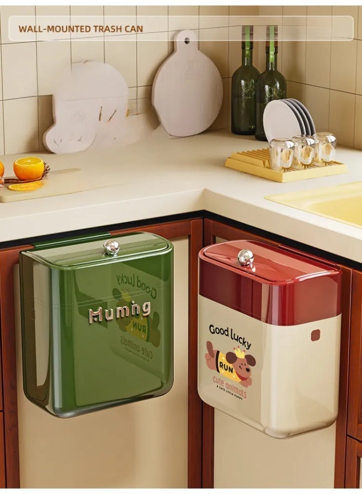 Press Lid Household Trash Can, Large Capacity Sealed Waste Bin for Bathroom Kitchen Bedroom, Modern Light Luxury Design - Image 5