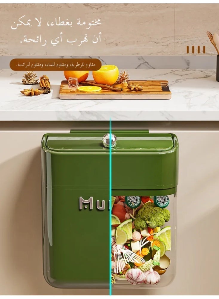 Press Lid Household Trash Can, Large Capacity Sealed Waste Bin for Bathroom Kitchen Bedroom, Modern Light Luxury Design - Image 4