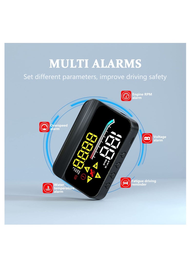 شاشة عرض أمامية للسيارات، ترقية عالمية للسيارة HUD ثنائية الوضع OBD2/GPS نظام عرض السيارة، عداد سرعة رقمي للسيارة ميل في الساعة، مع السرعة، إنذار السرعة الزائدة، كم/ساعة/ميل في الساعة، قياس الأميال - Image 4