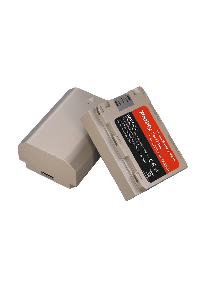 Probty - NP-FZ100 Sony Camera Battery with Type-C Charging Input for Sony Alpha A7 III, A7 IV, a7 SIII, A7R III, A7R IV - Image 1