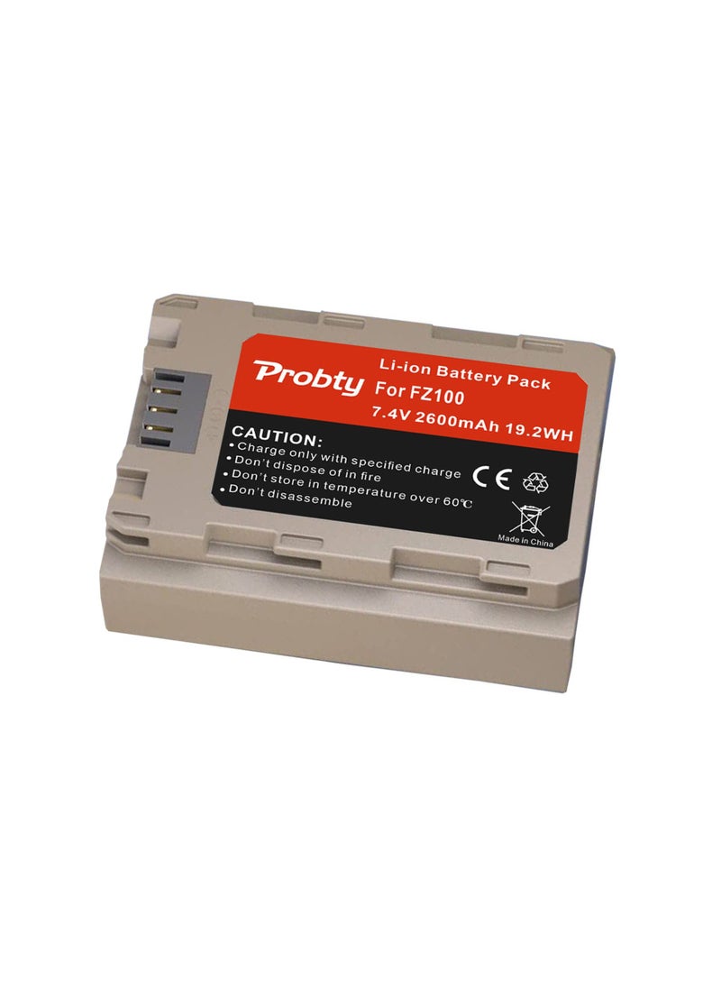 Probty - NP-FZ100 Sony Camera Battery with Type-C Charging Input for Sony Alpha A7 III, A7 IV, a7 SIII, A7R III, A7R IV - Image 1