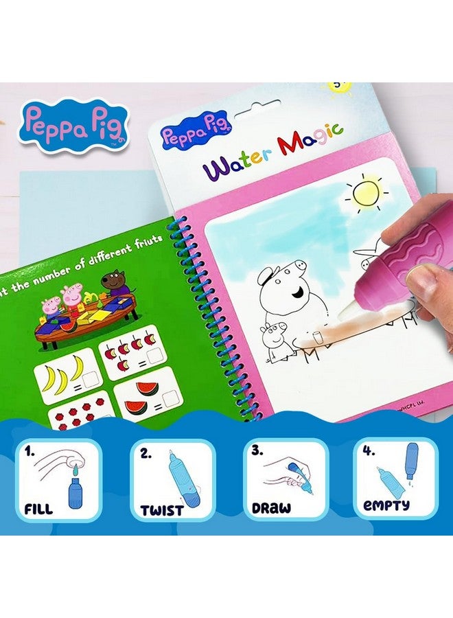 Wembley Peppa Pig Reusable Water Magic Boards DIY Activity Set for Kids 3+ Educational Fun Time Learning Toy Mess Free Art with Quick Dry Technology Includes Water Pen BPA Free - Image 4