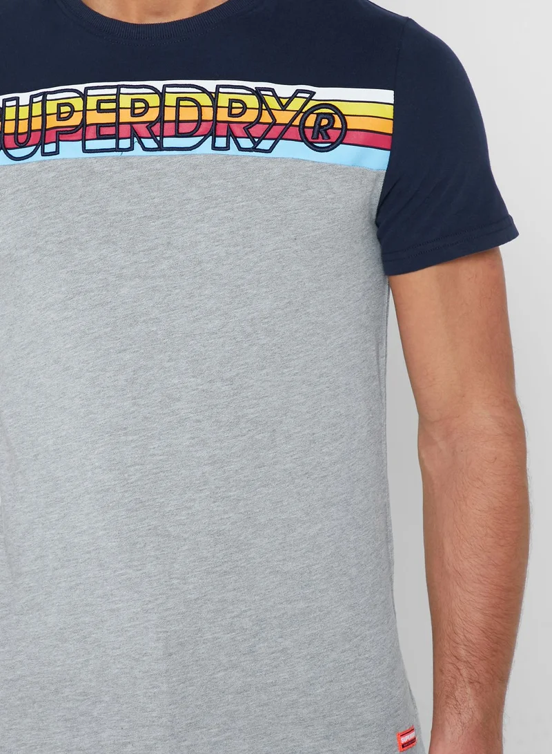 Superdry Cali Stripe Embroidery Crew Neck T-Shirt