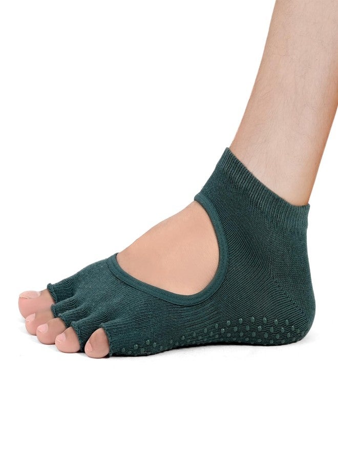 Wiselife Yoga Grip Socks for Women & Men Non-Slip Grip Socks for Pilates, Barre, Dance & Home Workout Anti-Skid Cotton with Arch Support Breathable & Stretchy (Green) - Image 5