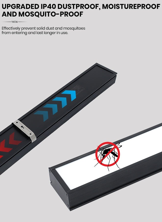 YATAI LIGHTING 60W Linear LED Ceiling Light, 150cm Black Rectangular Fixture with Adjustable Hanging Wire, 6000K Bright White, Non-Dimmable IP40 Dustproof ABS - PP Acrylic Body for Offices,Corridors - Image 3