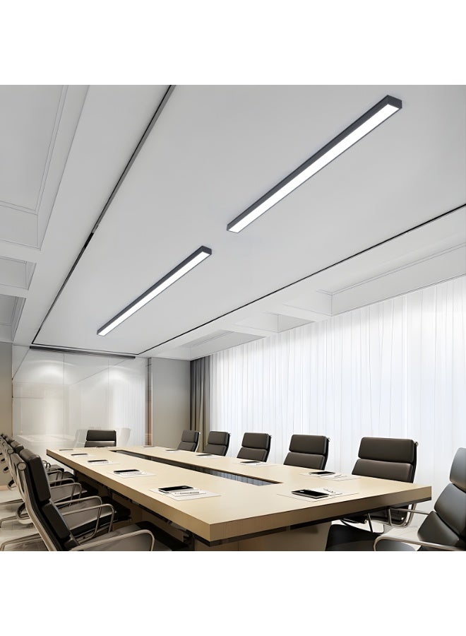 YATAI LIGHTING 60W Linear LED Ceiling Light, 150cm Black Rectangular Fixture with Adjustable Hanging Wire, 6000K Bright White, Non-Dimmable IP40 Dustproof ABS - PP Acrylic Body for Offices,Corridors - Image 5