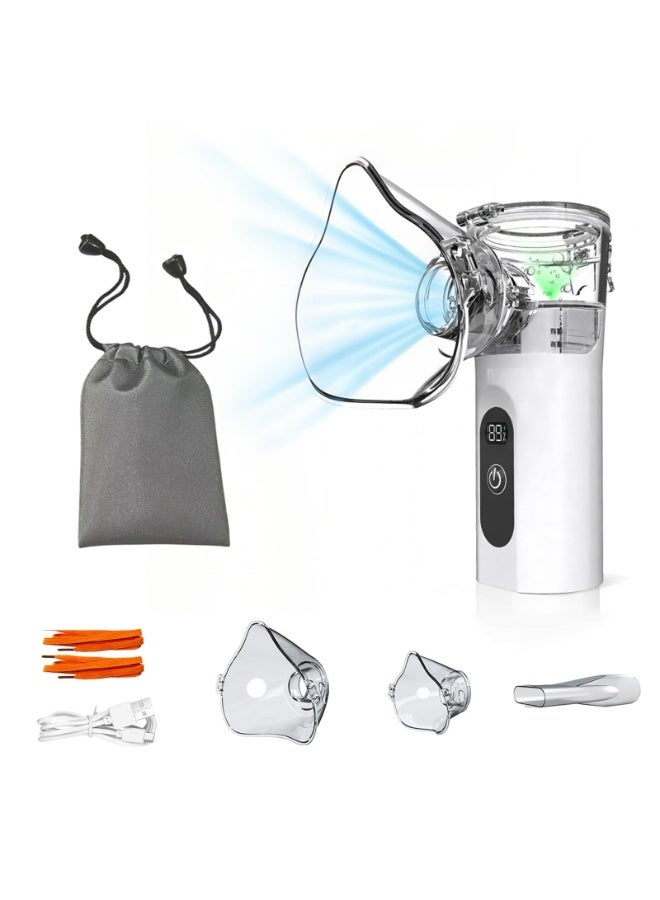 جهاز استنشاق وبخار محمول - جهاز استنشاق (Inhaler) ورذاذ بارد (Cool Mist) مصغر وقابل للحمل باليد. يعمل كـ مرطب (Humidifier) ومضخة بخار مثالية للبالغين والأطفال. يتميز ببطارية بسعة كبيرة (800 مللي أمبير)، مما يجعله رفيقك المثالي أثناء السفر. - Image 1