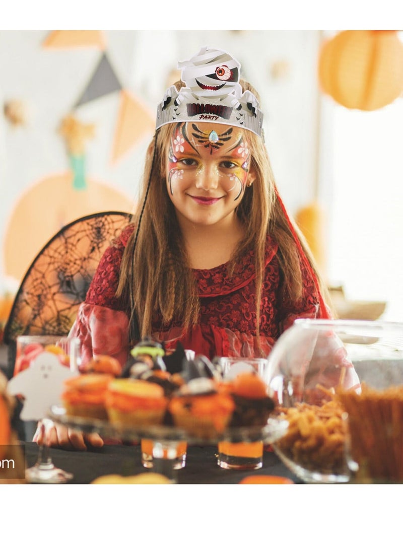 إسكدنيا 24 Pcs Witch Hat  Party Hats Funny Paper  Decorations Pumpkin Cat Witch Bats Cosplay Props Party Supplies Adjustable Paper Hats for for Kids Adult Party 6 Styles - Image 4