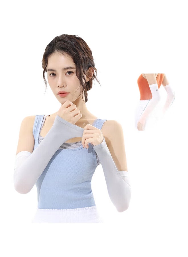 Keep Sun Protection Ice Sleeves, Cycling Arm Guards, Ice Silk Arm Sleeves, Summer Arm Covers, Driving Fishing Ice Cool Sleeves, Single Wrist Style, Gradient Purple - Image 2