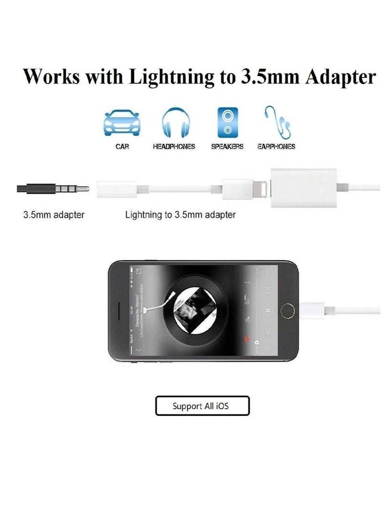 GENNEXT Double Lightning Headphone Splitter, 2 in 1 Dual Lightning Headphone Audio & Charge Cable Compatible for iPhone 12/11/XS/XR/X 8 7/iPad, Support Sync Data + Music Control + Call - Image 3