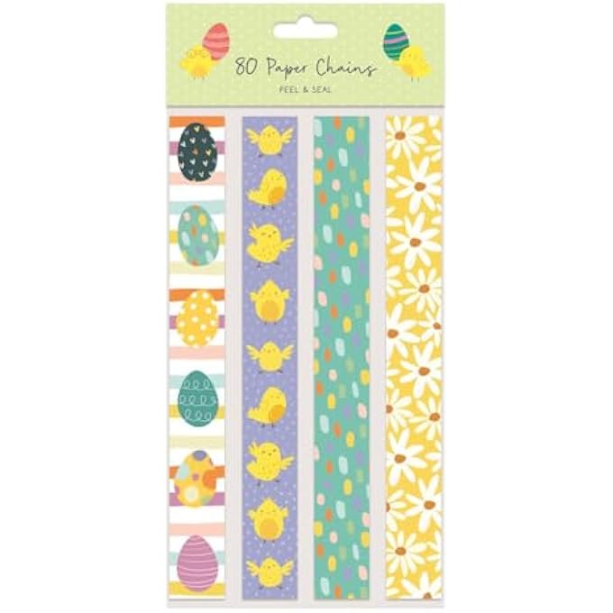 EASTER PAPER CHAINS, PACK OF 80 EASTER PAPER CHAINS - ASSORTED DECORATIVE PATTERNS - Image 3