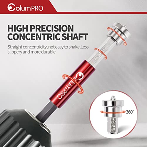 ColumPRO 12PCS Magnetic Positioning Drywall Screw Bits Setter PH2 Bits,Plasterboard Screw Hex Shank Positioning Bit Batch Head,10PCS 50mm Drywall Screw Bits,2PCS Magnetic Extension Bit Holder - Image 3