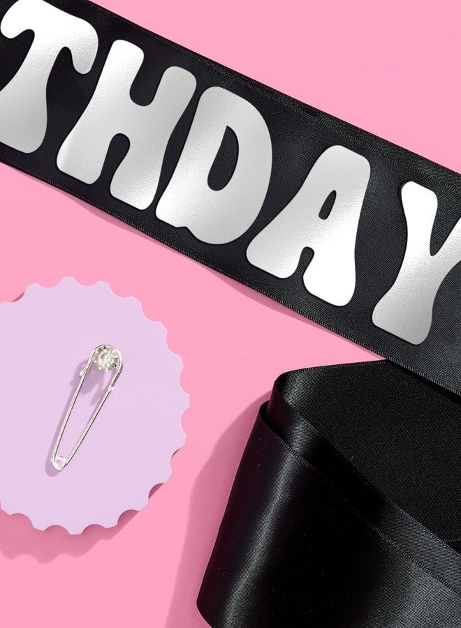 xo, Fetti Black Birthday Girl Sash | Groovy Bday Party Decorations, Silver Girl Party Favor, HBD Supplies, Birthday Queen Outfit, Finally 21, Cute Birthday Sash, 30th, 40th, 50th - Image 4