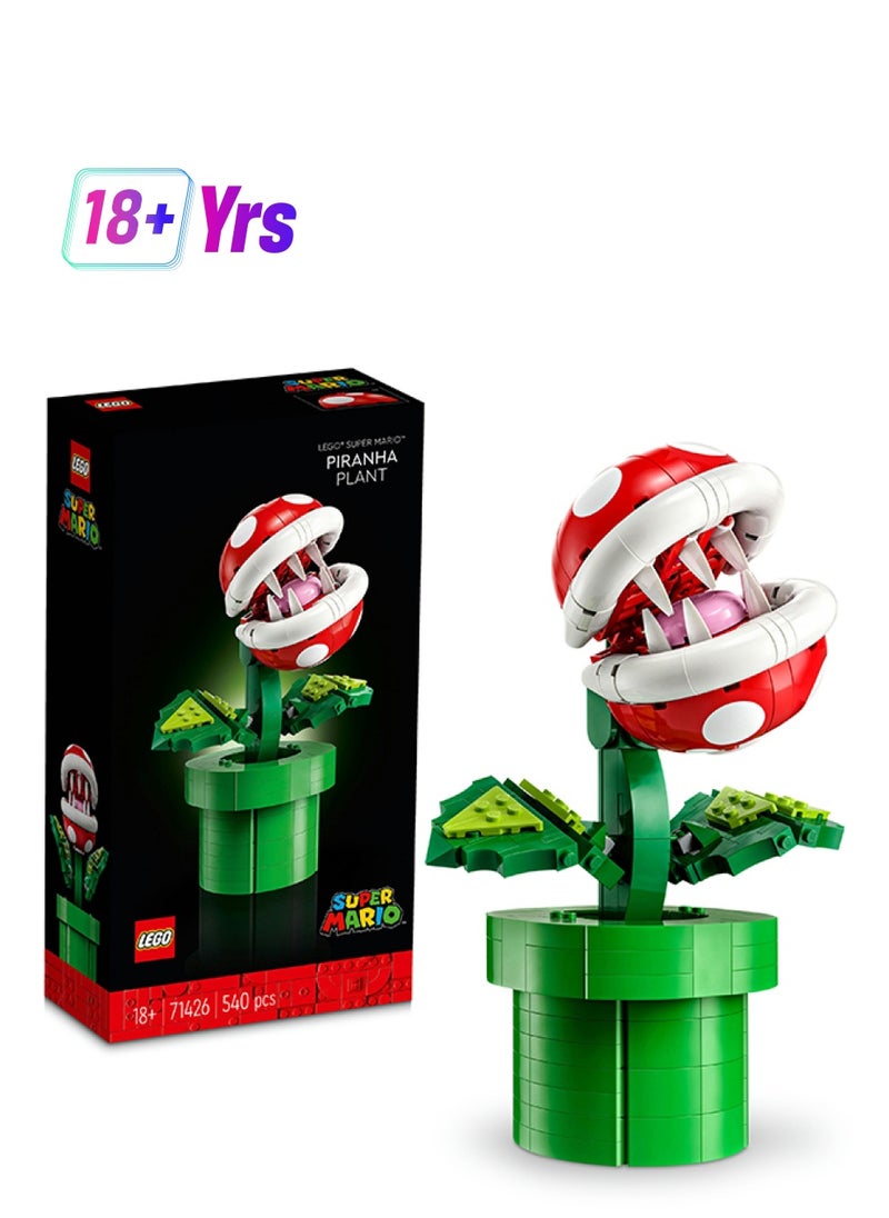 LEGO Super Mario Piranha Plant 71426 Collectible Building Set; Authentically Detailed Posable Figure For Display; Fun Christmas Or Birthday Gift Idea For Adult Fans (540 Pieces)  - Image 1