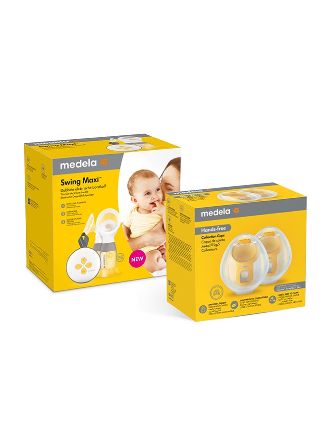Medela Combo New Swing Maxi Double Electric Breast Pump + Hands-free Breast Milk Collection Cups  - Image 3