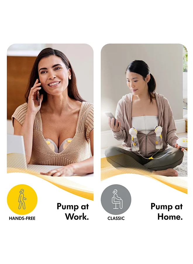 ميديلا Combo New Swing Maxi Double Electric Breast Pump + Hands-free Breast Milk Collection Cups