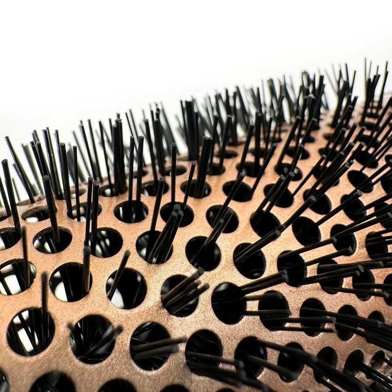 Phillips Brush Luxe Vented Thermal Round 1 Brush - 2.75 inch Diameter Vented Barrel Brush with Heat Retaining Aluminum Core, Sleek Rose Gold & Black Colorway - Image 3