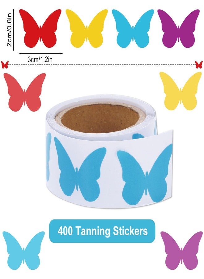 Whaline 400 Pieces Butterfly Tanning Sunbathing Stickers Body Stickers for Tanning Self Adhesive Tanning Decals for Adults and Children Summer Beach Outdoor Indoor Salon Party Supplies - Image 2