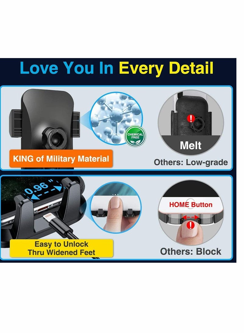 SYOSI Car Universal Phone Holder, Upgraded Hands-Free Holder, Dashboard Windshield Phone Holder Compatible With All Iphone Se 12 Pro Galaxy S21 Phones - Image 5