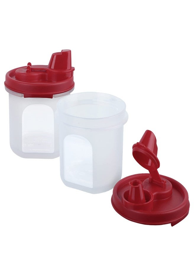 Cutting EDGE Smart Oil Dispenser Storage Air-Tight & Leak Plastic Round Modular Container for Vinegar, Sauces, Oils, Water, Easy Flow, BPA Free, Refrigerator Safe (Dark Red, 285 ML, Set of 2) - Image 3
