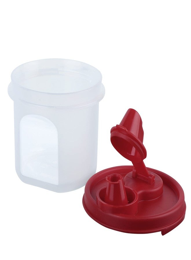 Cutting EDGE Smart Oil Dispenser Storage Air-Tight & Leak Plastic Round Modular Container for Vinegar, Sauces, Oils, Water, Easy Flow, BPA Free, Refrigerator Safe (Dark Red, 285 ML, Set of 2) - Image 5