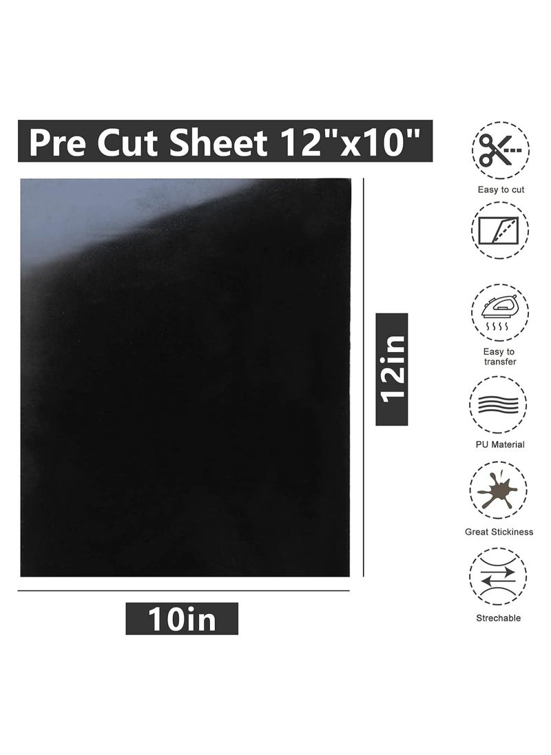 Black HTV Heat Transfer Vinyl Bundle 20 Pack Iron on for T Shirt Cricut Silhouette Cameo or Press Machine Everyday Bags Totes 12inx10in