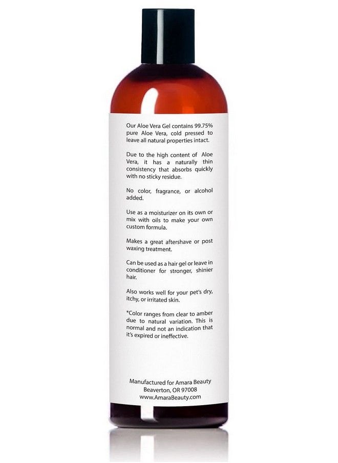 Amara Beauty - Aloe Vera Gel From Organic Cold Pressed Aloe For Face Body And Hair 12 Fl. Oz. - Image 1