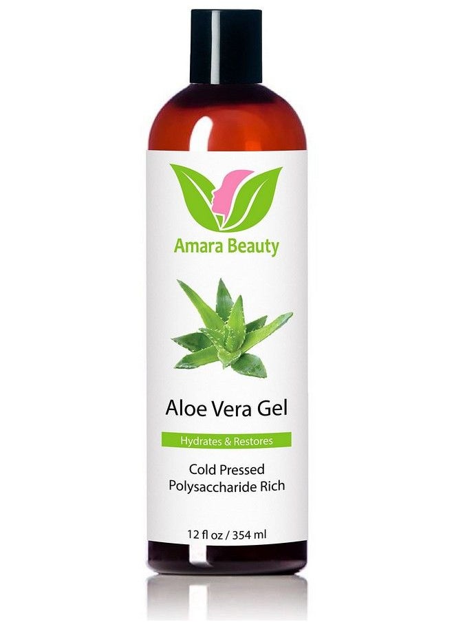 Amara Beauty - Aloe Vera Gel From Organic Cold Pressed Aloe For Face Body And Hair 12 Fl. Oz. - Image 1