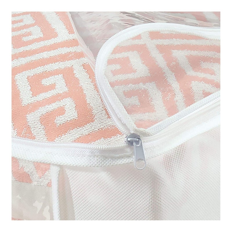 InterDesign NonWoven Fabric Foldable Storage Zipper Cubes for Clothing Linens Pack of 2 White - Image 3