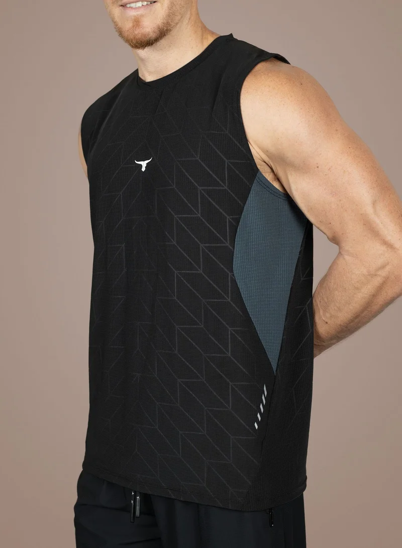 THUGFIT VitalVenture Athletic Men's Slim Fit Tank Top - Black