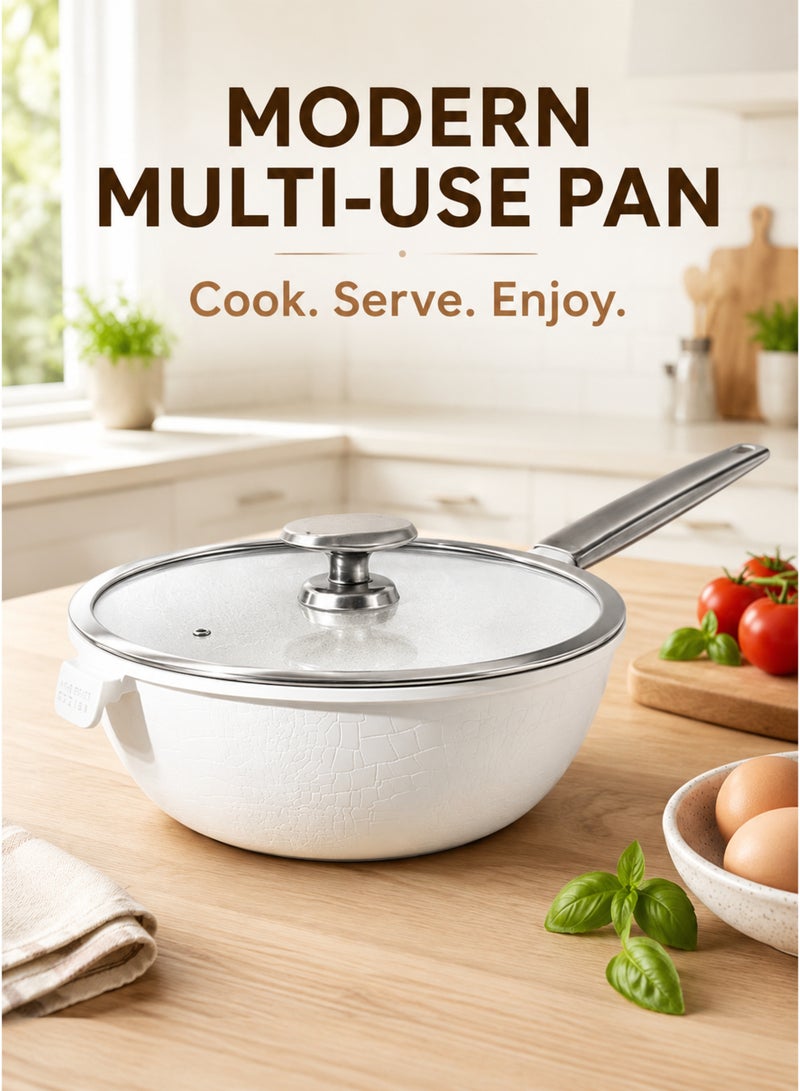 MGC Frying Pan Nonstick Ceramic Frying Pan with Lid, Non Toxic Nonstick Pan Skillet, Healthy Egg Pan Nonstick Omelet Pan Chef's Pan, PTFE PFOA & PFAS Free, Induction Compatible - Image 1