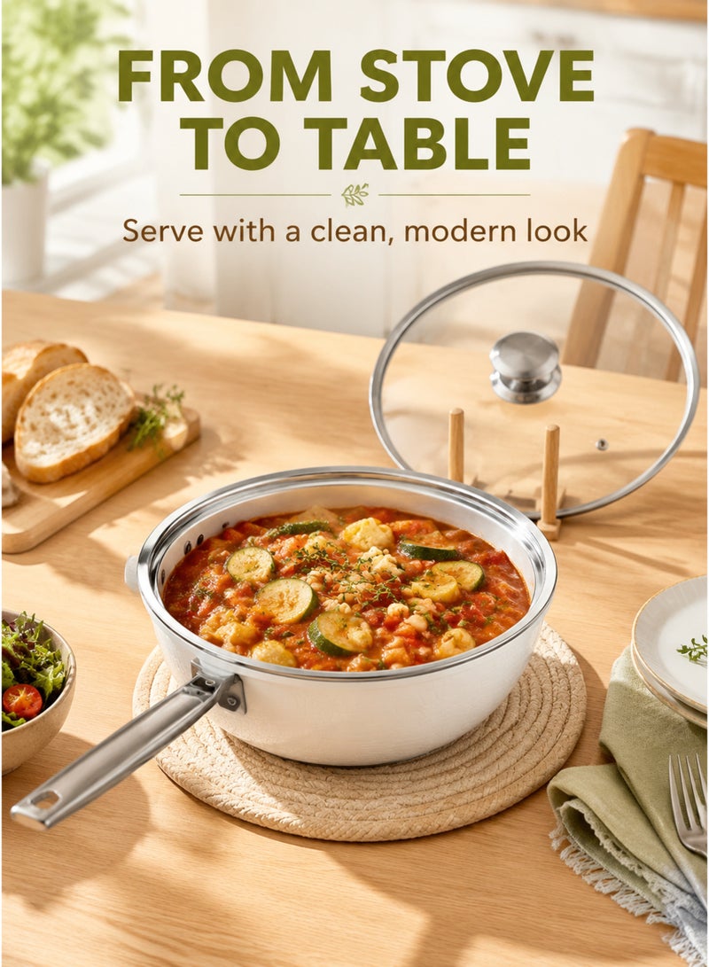 MGC Frying Pan Nonstick Ceramic Frying Pan with Lid, Non Toxic Nonstick Pan Skillet, Healthy Egg Pan Nonstick Omelet Pan Chef's Pan, PTFE PFOA & PFAS Free, Induction Compatible - Image 5
