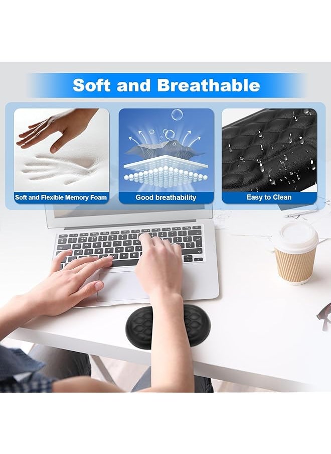 X spring Wrist Rest Pad 2 Pcs Elbow Rest Pads For Desk Wrist And Elbow Rest Pad For Desk With Memory Foam And Non Slip Base Computer Armrest Arm Wrist Rest Support Mouse Pad For Desk  - Image 4