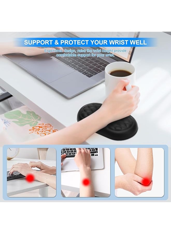 X spring Wrist Rest Pad 2 Pcs Elbow Rest Pads For Desk Wrist And Elbow Rest Pad For Desk With Memory Foam And Non Slip Base Computer Armrest Arm Wrist Rest Support Mouse Pad For Desk  - Image 3